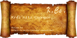 Kránitz Csongor névjegykártya